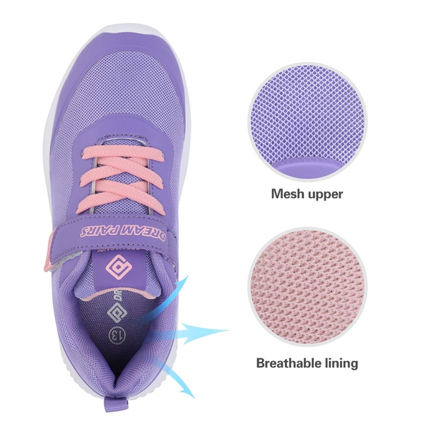 [EZ-Ons BreezeRunners] Breathable And Lightweight Kids Running Sneakers - PURPLE PINK - 2